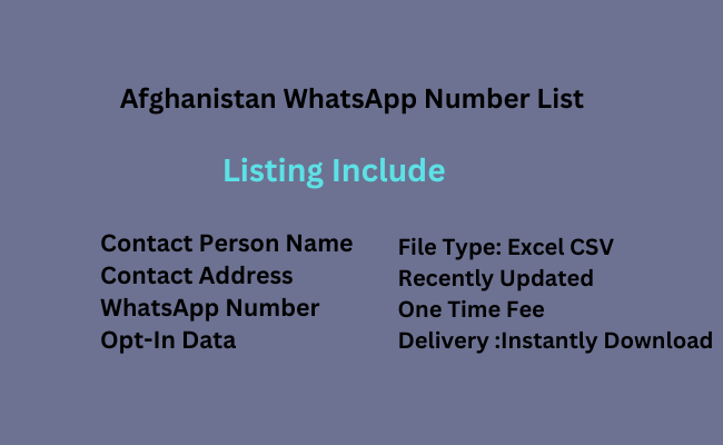 Afghanistan WhatsApp Number List
