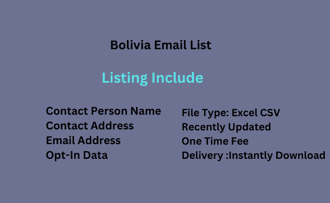 Bolivia Email List