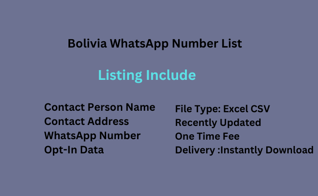 Bolivia whatsapp number list