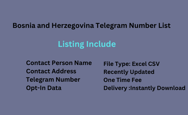 Bosnia and Herzegovina Telegram Number List