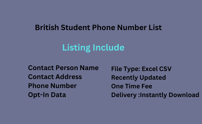 British Student Phone Number List