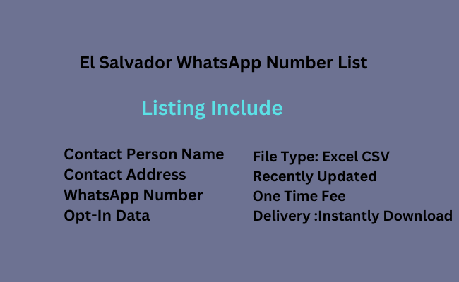 El Salvador whatsapp number list