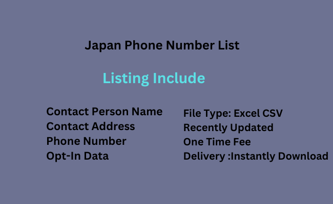 Japan phone number list