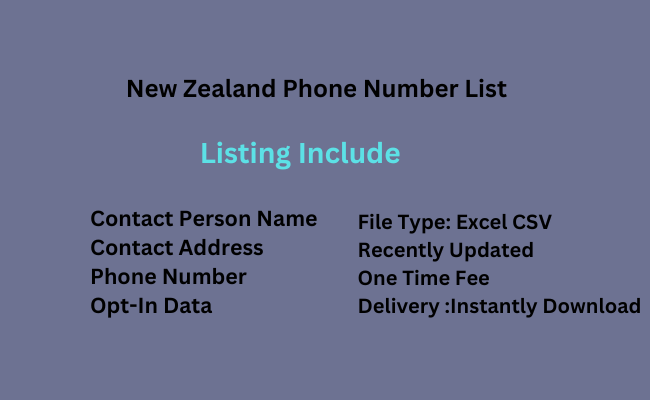 New Zealand phone number list