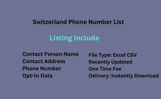 Switzerland phone number list