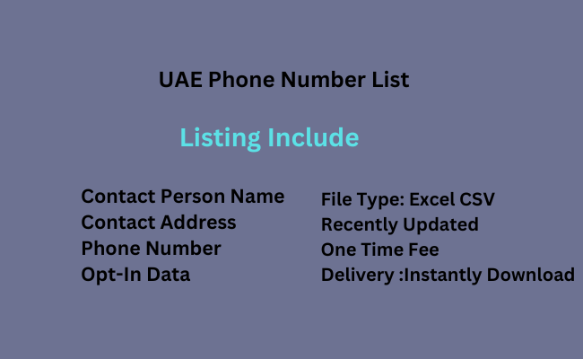 UAE phone number list