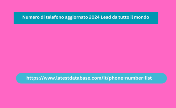 Numero di telefono aggiornato 2024 Lead da tutto il mondo