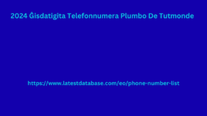 2024 Ĝisdatigita Telefonnumera Plumbo De Tutmonde