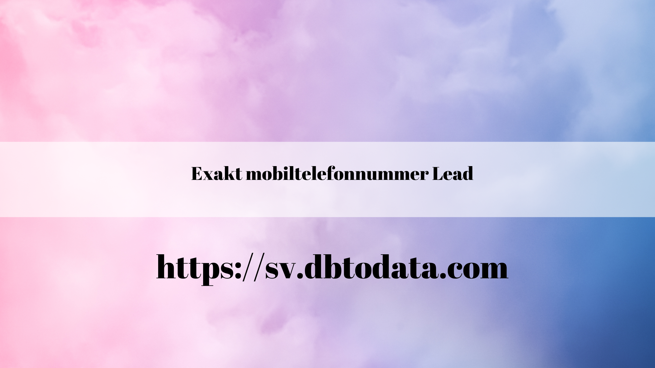 Exakt mobiltelefonnummer Lead