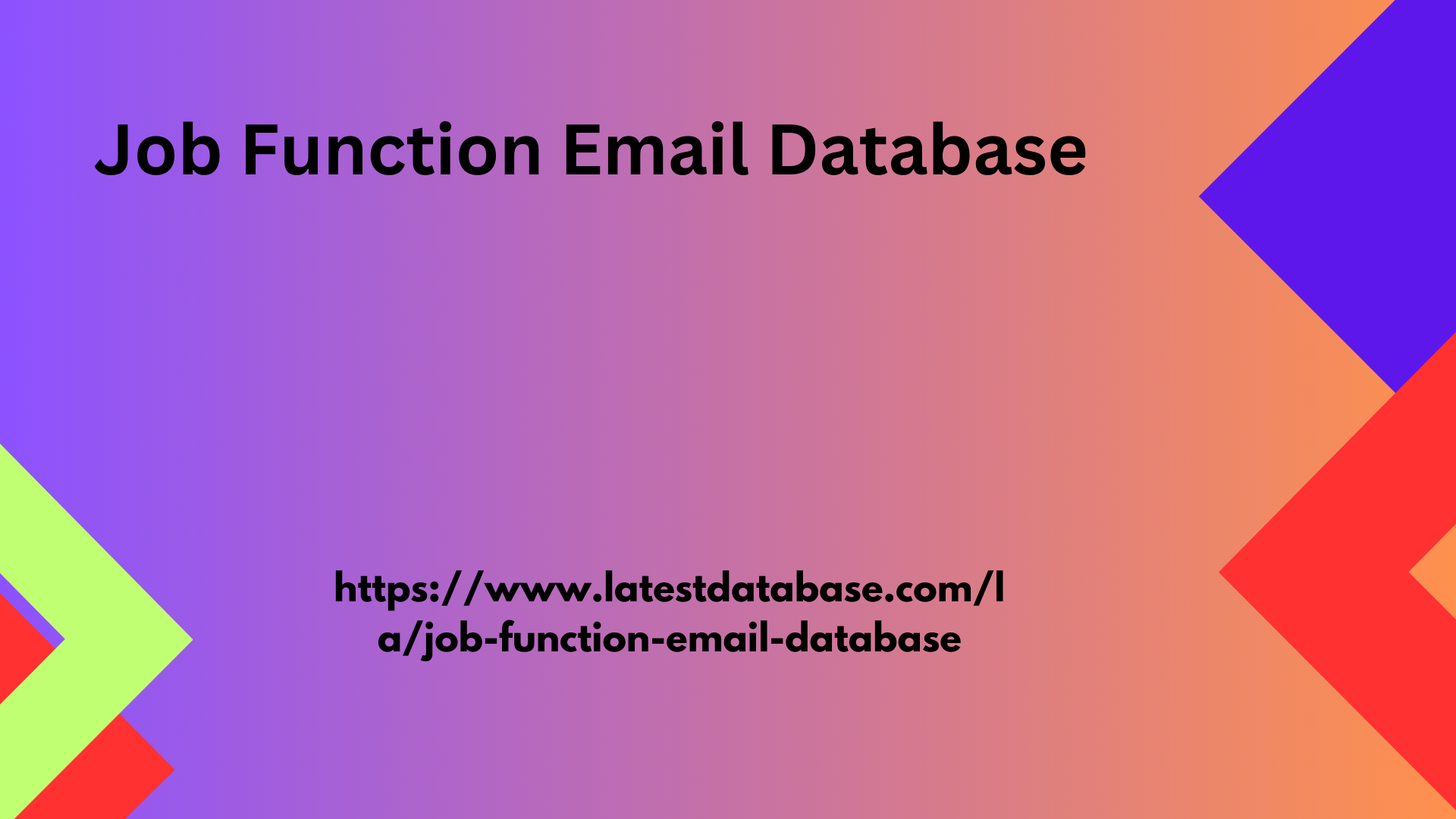 Job Function Email Database