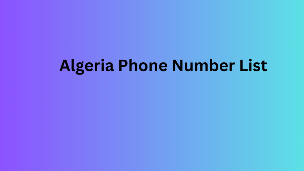 Algeria Phone Number List