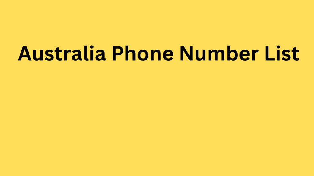 Australia Phone Number List