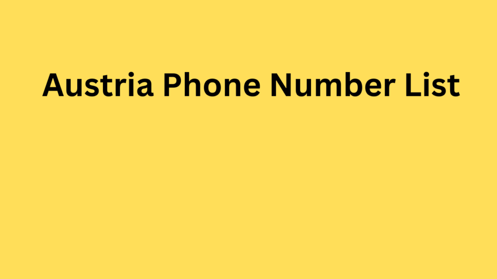 Austria Phone Number List