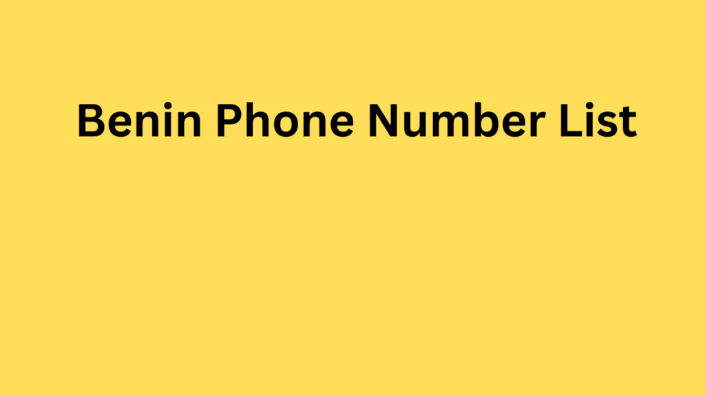 Benin Phone Number List