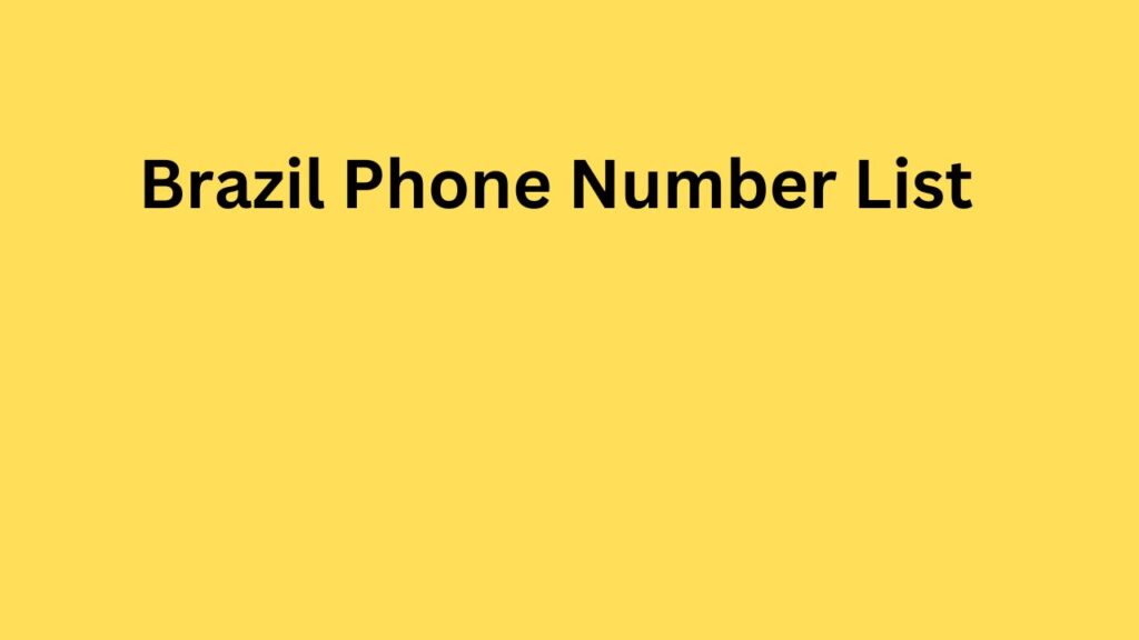 Brazil Phone Number List