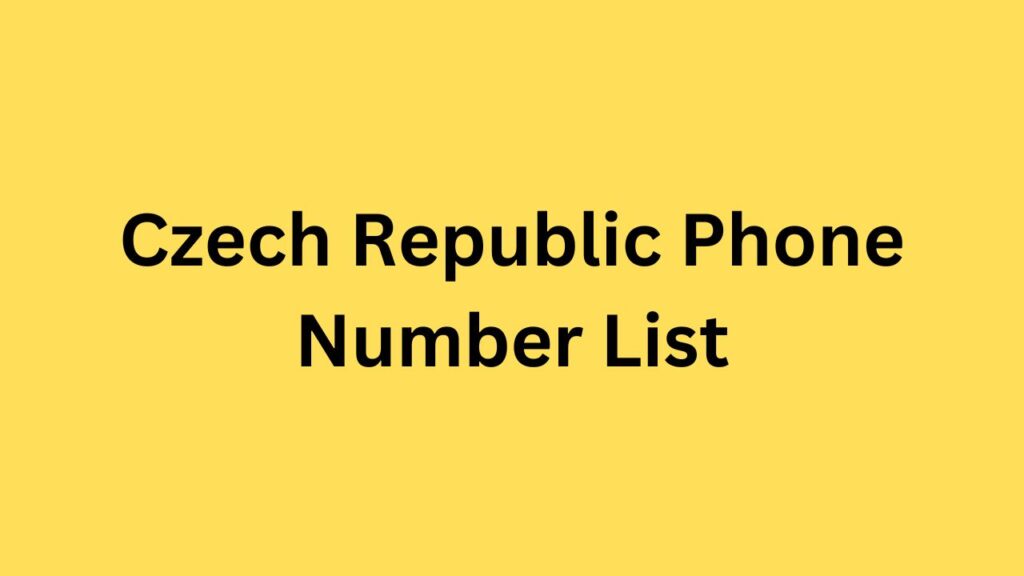 Czech Republic Phone Number List