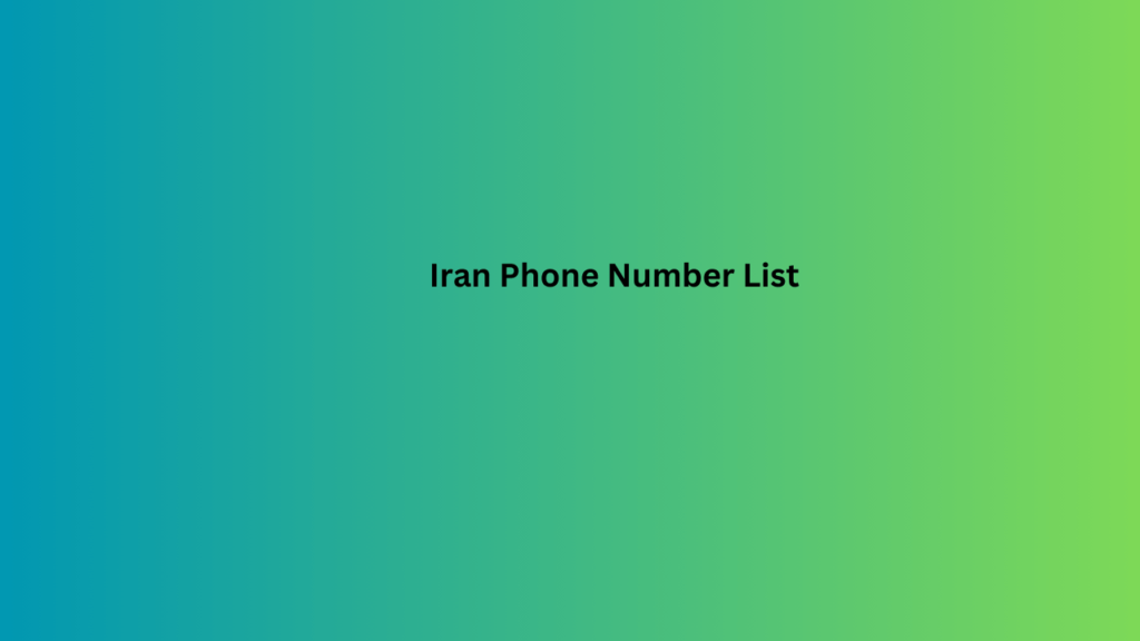 Iran Phone Number List