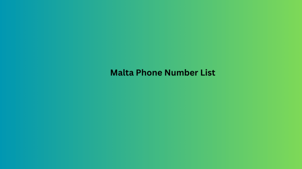 Malta Phone Number List