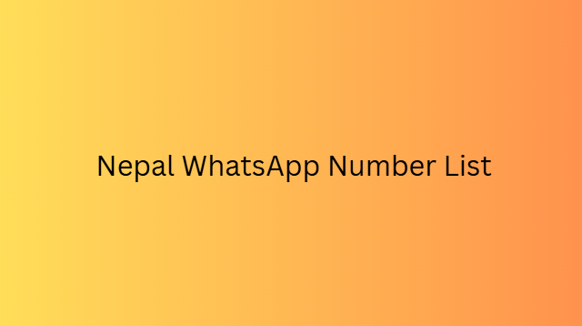 Nepal WhatsApp Number List