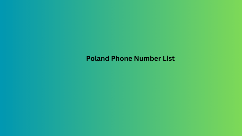 Poland Phone Number List