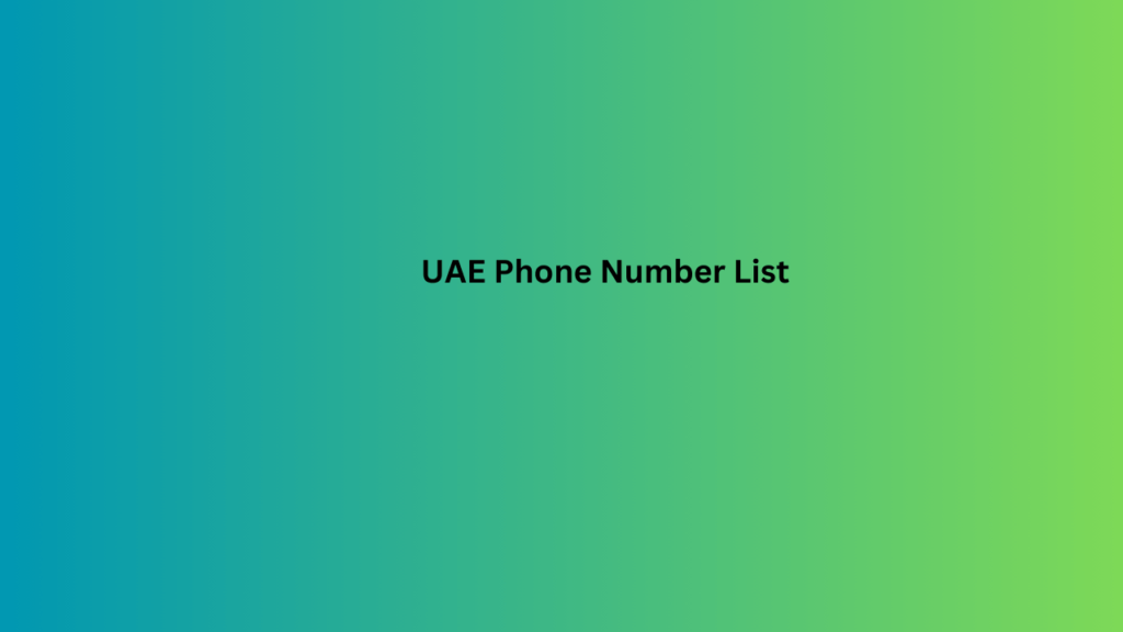 UAE Phone Number List