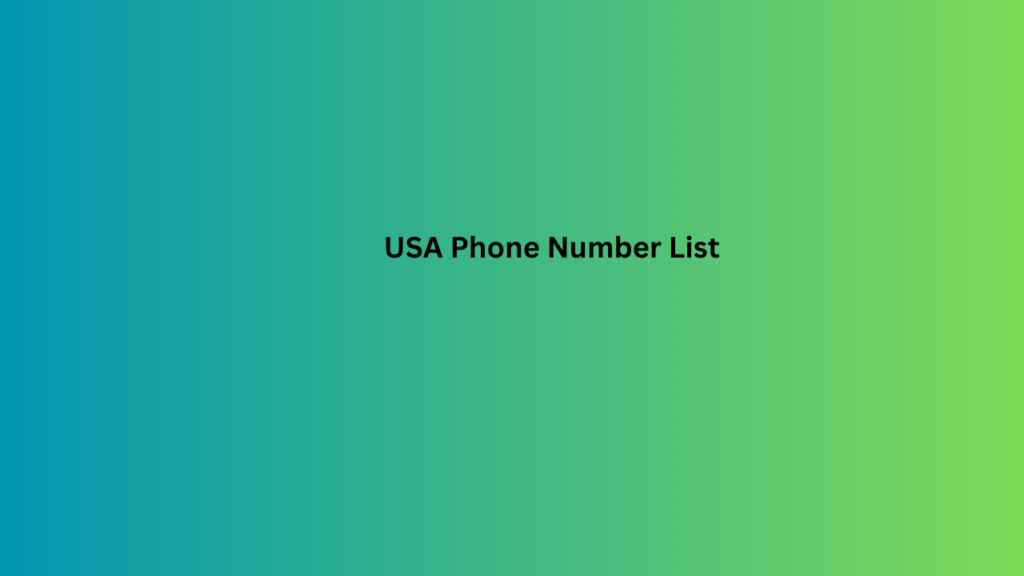 USA Phone Number List